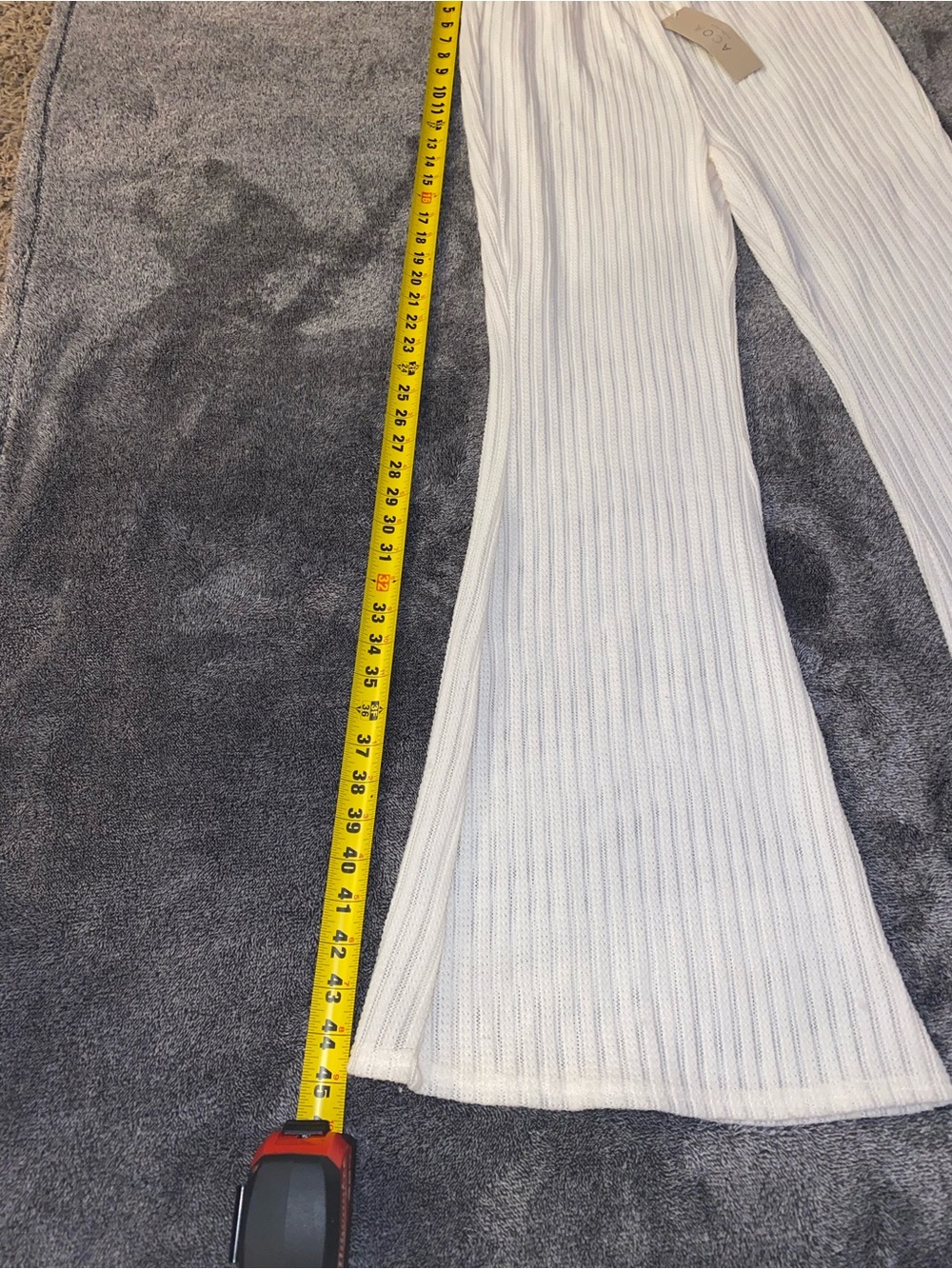 ACOA Cream Ribbed Knit Wide Leg Pants Size Large NWT - Picture 5 of 10